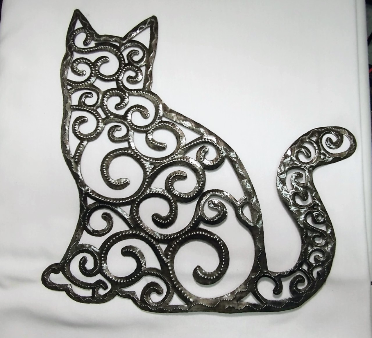 Metal Gray Cat with swirls